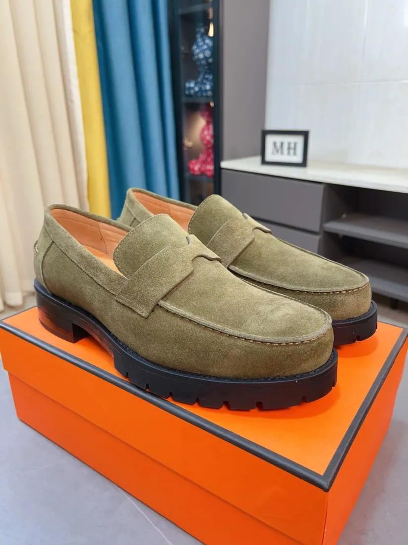 Men's shoes 💰458🌹🌹Niuli "HERMES" Hermès business leather shoes, original factory configuration, original imported frosted cowhide upper + luxury hardware logo + fully imported original customized cowhide lining, sole: rubber wear-resistant outsole, difficult craftsmanship, original factory follow-up goods, 🔍🔍high quality code number: 38-44 45 can be customized